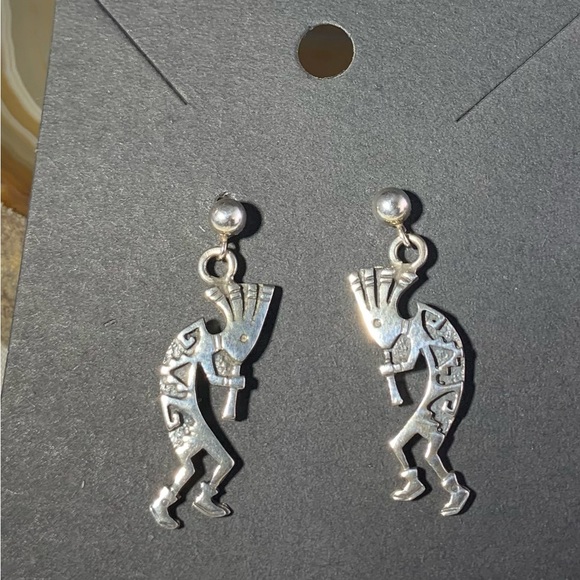 sterling Jewelry - STERLING SILVER KOKOPELLI NATIVE EARRINGS